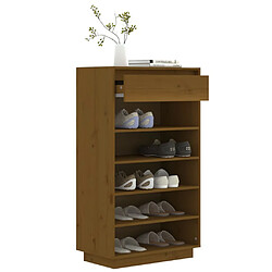 Avis vidaXL Armoire à chaussures Marron miel 60x34x105cm Bois de pin massif