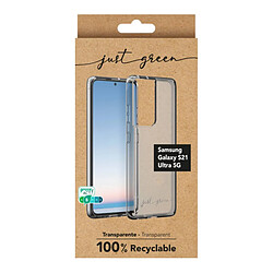 Avis JUST GREEN Coque de Protection pour Samsung Galaxy S21 Ultra 5G Infinia Recyclable Noir transparent