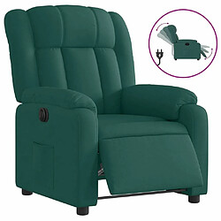 Maison Chic Fauteuil Relax pour salon, Fauteuil inclinable électrique Vert foncé Tissu -GKD70071