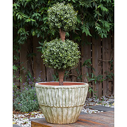 Beliani Pot de fleurs en terre cuite d 50 cm vert NYSSA