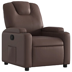 vidaXL Fauteuil inclinable Marron Similicuir