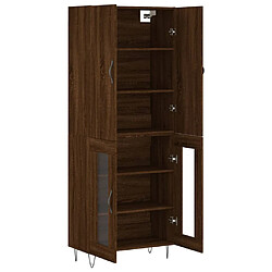 Avis vidaXL Buffet haut Chêne marron 69,5x34x180 cm Bois d'ingénierie