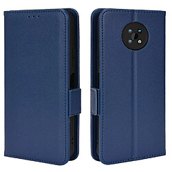 Etui en PU texture litchi, antichoc, magnétique avec support, bleu foncé pour votre Nokia G50