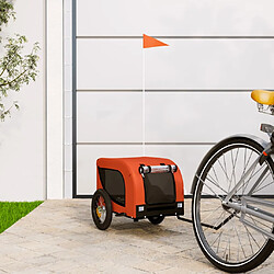 vidaXL Remorque de vélo pour animaux de compagnie orange et noir