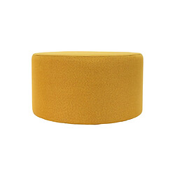 Mobili Rebecca Pouf Tabouret Repose-Pieds Rembourrée Bois Tissu Jaune 25x45x45