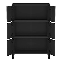 Helloshop26 Armoire de bureau casier de bureau meuble de rangement pour salon bureau chambre atelier métallique acier 113 x 80 x 40 cm noir 03_0006325 pas cher