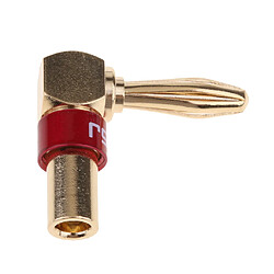 angle droit musical audio haut-parleur câble banane fiche adaptateur rouge