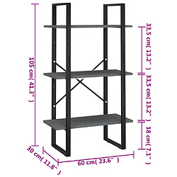 vidaXL Étagère de rangement Gris 60x30x105 cm Bois de pin massif pas cher