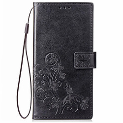 Wewoo Coque Housse en cuir motif fleurs imprimées Lucky Clover pour OPPO A5, avec fentes porte-cartes & porte-monnaie & dragonne noir