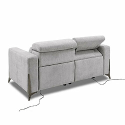 Avis Inside 75 Canapé 2 places maxi relax électrique BOULOGNE avec système zéro wall microfibre gris clair