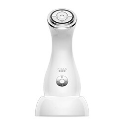 Chrono Machine de levage faciale Masseur facial ultrasonique à haute fréquence EMS RF LED Photon Retrait des rides Appareil de beauté Maison Portable Femme Cou, yeux et menton Machine de serrage de la peau(Blanc)