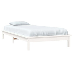 Avis Maison Chic Lit adulte - Lit simple Cadre de lit,Structure du lit Contemporain blanc 90x190 cm simple bois massif de pin -MN20445