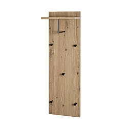 Acheter Pegane Garderobe murale, Patère murale en bois coloris chêne et métal noir -longueur 30 x profondeur 20 x hauteur 100 cm