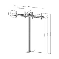 Acheter Kimex Support sur pied pour 2 écrans TV 50'' - 55'' - Hauteur 240cm - A visser - Inclinable