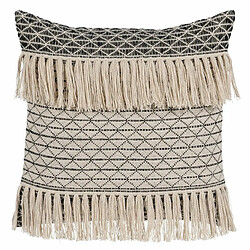 BigBuy Home Coussin Coton Noir Beige 45 x 45 cm