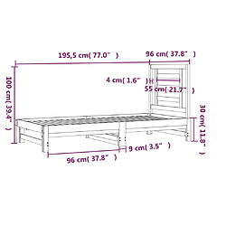 vidaXL Lit coulissant sans matelas 2x(90x190) cm pas cher