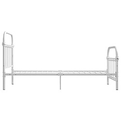 Avis vidaXL Cadre de lit sans matelas blanc métal 90x200 cm