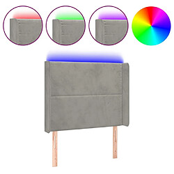 Maison Chic Tête de lit scandinave à LED,meuble de chambre Gris clair 103x16x118/128 cm Velours -MN81669