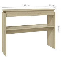 vidaXL Table console chêne sonoma 102x30x80 cm bois d'ingénierie pas cher