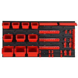 vidaXL Ensemble d'étagères d'atelier 35 pcs Rouge et noir 77x39 cm PP