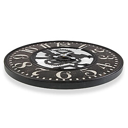 Versa Horloge Murale pour la Cuisine, Pendule pour Salon Gedinne 59x2x59cm,Métal, Noir