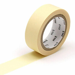 Masking tape unicolore pastel - Jaune - 1,5 cm x 7 m