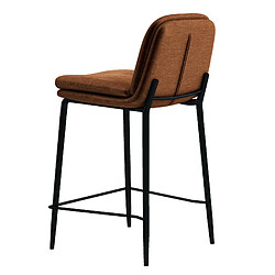 Moloo NOLAN - Chaise de bar tissu chenillé Terracota et métal noir mat (x2)