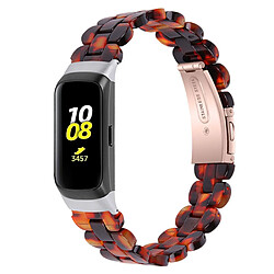 Bracelet en résine avec boucle, couleur écaille de tortue pour votre Samsung Galaxy Fit SM-R370