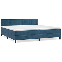 Maison Chic Lit Adulte - Lit simple Lit à sommier tapissier et matelas moelleux - Meuble de Chambre - Bleu foncé 200x200cm Velours -MN34947