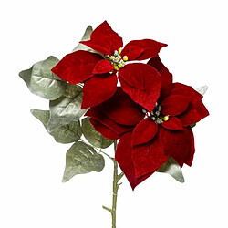 Branche de Fleur Poinsettia Soir 75cm Rouge