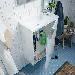 Acheter Dansmamaison Meuble lave main 40 cm + miroir 1 porte battante Blanc - PLIMI