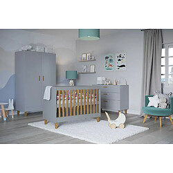 Acheter Lit bébé gris Kubi sans tiroir, sans matelas 124/66