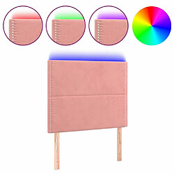 Maison Chic Tête de lit moderne à LED lumineuse pour chambre - Décoration de lit Rose 80x5x118/128 cm Velours -MN22201