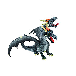 Bullyland Fantasy figurine Dragon à 2 têtes (noir) 13 cm