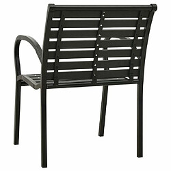 Maison Chic Lot de 2 Chaises de jardin,Fauteuil d'extérieur Acier et WPC Noir -MN85123 pas cher