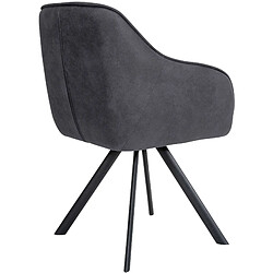 Acheter Decoshop26 Chaise de salle à manger x1 design moderne confortable en tissu noir piétement stable à quatre pieds en métal 10_0002344