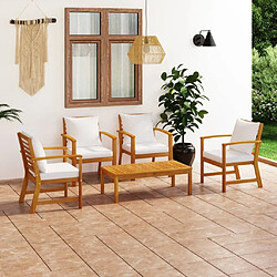 Maison Chic Salon de jardin 5 pcs - Table et chaises d'extérieur - Mobilier/Meubles de jardin Moderne avec coussin Bois d'acacia solide -MN31134