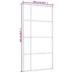 vidaXL Porte coulissante Verre ESG dépoli aluminium 102,5x205 cm Noir pas cher