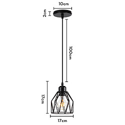 Stoex Plafonnier Vintage Suspension Luminaire Moderne E27 Suspension Lustre Rétro Lustre en Métal (Noir) Pour Couloir, Chambre À Coucher, Cuisine pas cher