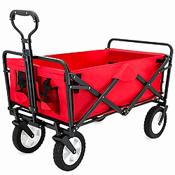 Safetool Chariot de transport pliable 80 kg remorque jardin 4 roues