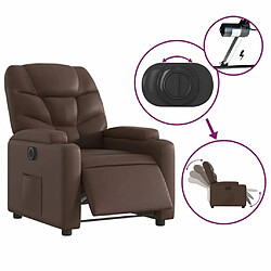 Maison Chic Fauteuil Relax pour salon, Fauteuil inclinable électrique Marron Similicuir -GKD29884 pas cher