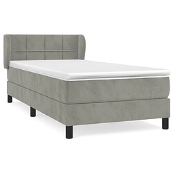 vidaXL Sommier à lattes de lit et matelas Gris clair 80x200 cm Velours