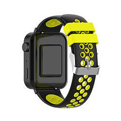 Bracelet en silicone double couleur noir jaune pour votre Xiaomi Mi Watch