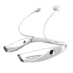 Wewoo Casque Bluetooth Sport blanc pour iPhone et Android smartphone ou Autres Périphériques Audio Bluetooth, Multi-point Appels Mains Libres, Distance: 10m Haute Qualité Stéréo HiFi Sans Fil Neck 4.1 Ecouteurs In-Ear avec Microphone,