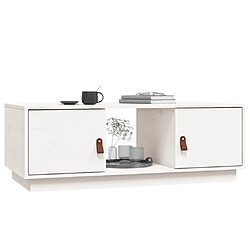 Avis vidaXL Table basse Blanc 100x50x35 cm Bois massif de pin