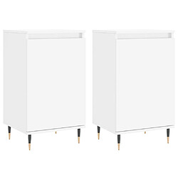 vidaXL Buffets 2 pcs blanc 40x35x70 cm bois d’ingénierie