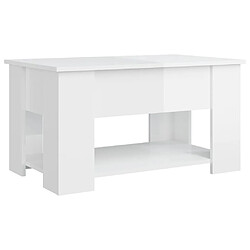 Acheter vidaXL Table basse blanc brillant 79x49x41 cm bois d'ingénierie