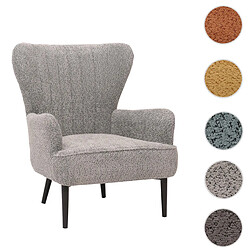 Mendler Lounge-Sessel HWC-K37, Cocktail-/Ohrensessel Polsterstuhl Retro Vintage Stoff Chenille (500g/m²) Öko-Tex ~ gris