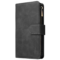 Wewoo Housse Coque Etui à rabat horizontal multifonctionnel rétro pour Galaxy A20e avec étui à carte et porte-carte et portefeuille fermeture à glissièrecadre photo et lanière noir