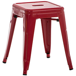 Decoshop26 Tabouret bas design industriel hauteur fixe 46 cm en métal rouge 10_0005493